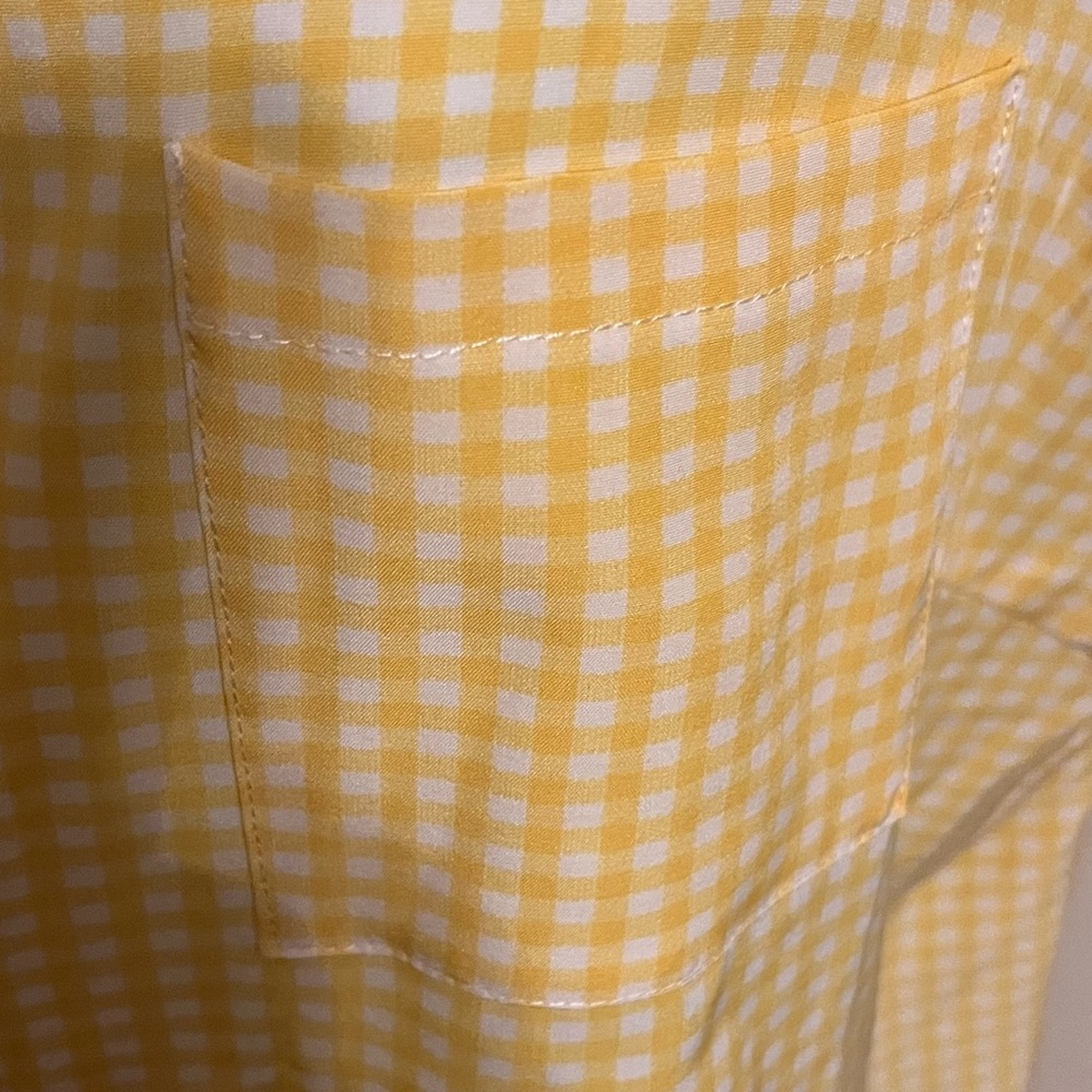 Yellow Gingham Button-Up Sleeveless Top - Picture 5 of 5
